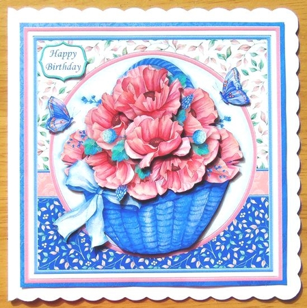 POPPY BASKET 7.5 Decoupage & Insert Mini Kit Various Occasions by Joyce Watson