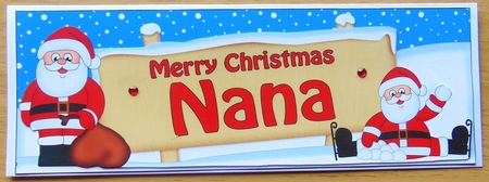 large DL Merry Christmas NANA Santa 3D decoupage by Joyce Watson