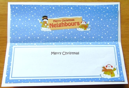 large DL Merry Christmas NEIGHBOURS with Snowman insert by Joyce Watson