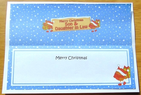 large DL Merry Christmas SON & DAUGHTER IN LAW with Robins insert by Joyce Watson