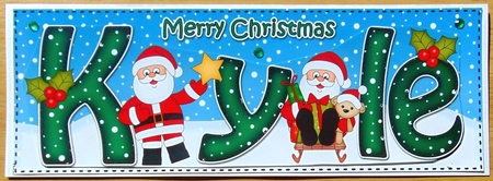 Large DL Merry Christmas KYLE 3D decoupage  by Joyce Watson