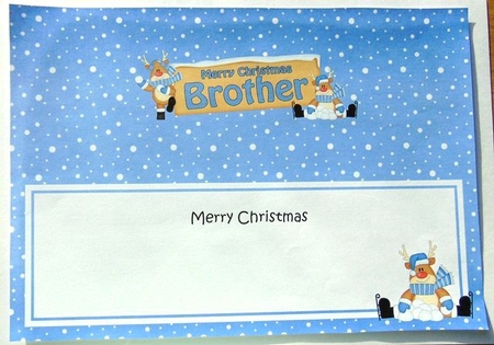 large DL Merry Christmas BROTHER with Rudolph insert by Joyce Watson