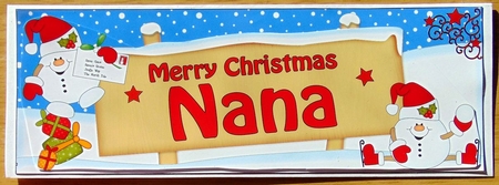 large DL Merry Christmas NANA with Snowball Sam 3D decoupage by Joyce Watson
