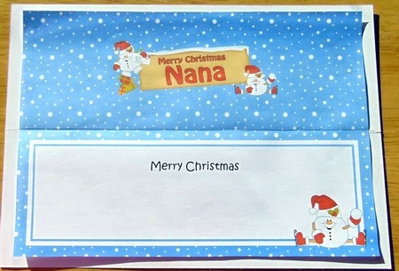 large DL Merry Christmas NANA Snowball Sam insert by Joyce Watson