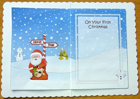 5 x 7 matching insert - Babys First Christmas with Santa by Joyce Watson