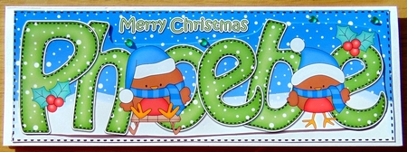 Large DL Merry Christmas PHOEBE 3D decoupage  by Joyce Watson