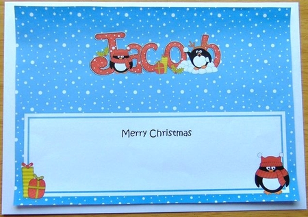 Large DL Merry Christmas JACOB insert by Joyce Watson