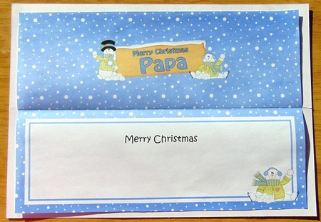 large DL Merry Christmas PAPA with Snowman insert by Joyce Watson