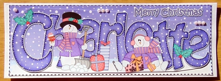 Large DL Merry Christmas CHARLOTTE 3D decoupage  by Joyce Watson