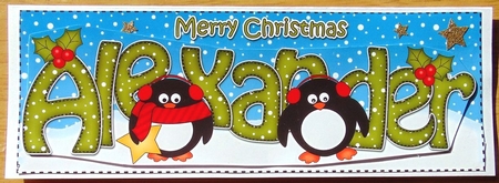 Large DL Merry Christmas ALEXANDER 3D decoupage  by Joyce Watson