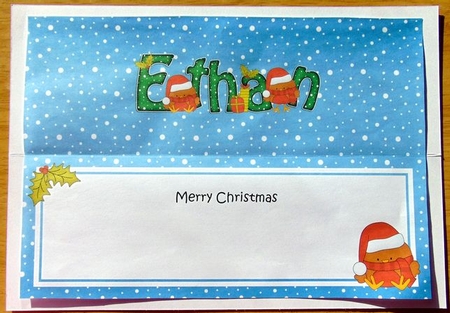 Large DL Merry Christmas ETHAN insert by Joyce Watson