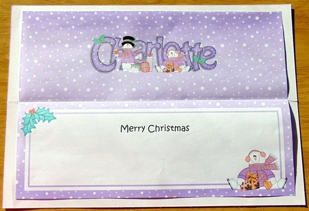 Large DL Merry Christmas CHARLOTTE insert by Joyce Watson