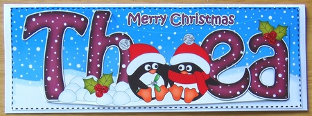 Large DL Merry Christmas THEA 3D decoupage  by Joyce Watson