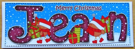 Large DL Merry Christmas JEAN 3D decoupage  by Joyce Watson