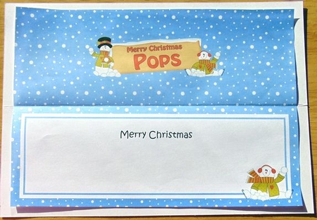  large DL Merry Christmas POPS with Snowman insert by Joyce Watson