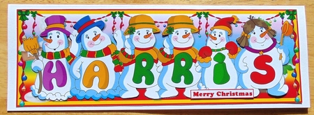 SNOWMEN NAMES LARGE DL - HARRIS by Joyce Watson