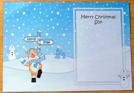 5 x 7 matching insert -  Merry Christmas SON with Rudolph by Joyce Watson