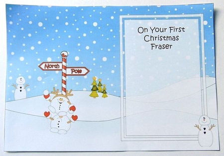 5 x 7 matching insert -  On Your 1st Christmas FRASER by Joyce Watson