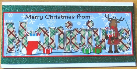 Merry Christmas from MONIAIVE Rudolf large dl by Joyce Watson