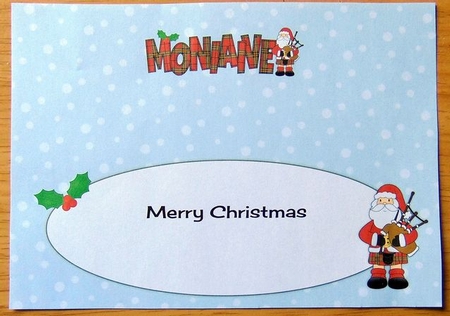Merry Christmas from MONIAIVE Santa large dl insert by Joyce Watson