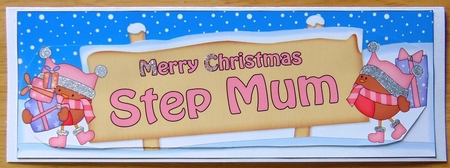 large DL Merry Christmas STEP MUM with Robins 3D decoupage by Joyce Watson