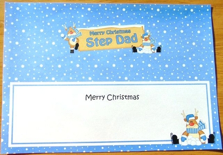 large DL Merry Christmas STEP DAD with Rudolph insert by Joyce Watson