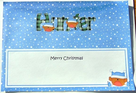 Large DL Merry Christmas HUNTER insert by Joyce Watson
