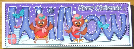 Large DL Merry Christmas WILLOW 3D decoupage  by Joyce Watson