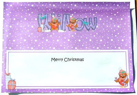 Large DL Merry Christmas WILLOW insert by Joyce Watson