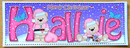 Large DL Merry Christmas HALLIE 3D decoupage  by Joyce Watson