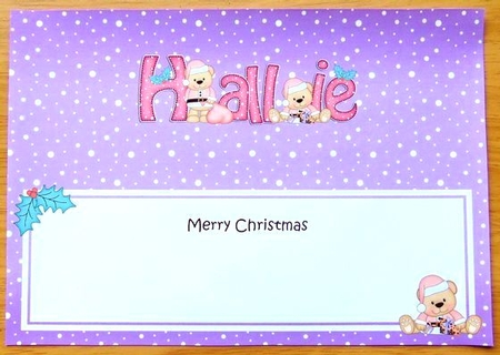Large DL Merry Christmas HALLIE insert by Joyce Watson