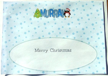 Eddie the Penguin MURRAY large dl insert by Joyce Watson