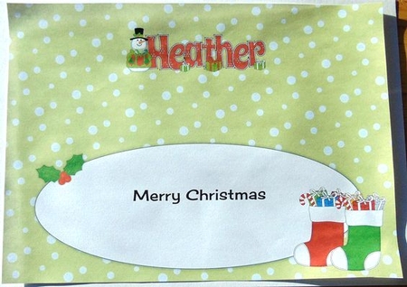 Snowman in jacket HEATHER large dl insert by Joyce Watson