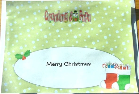 Snowman in Jacket GRANDMA & PAPA large dl insert by Joyce Watson