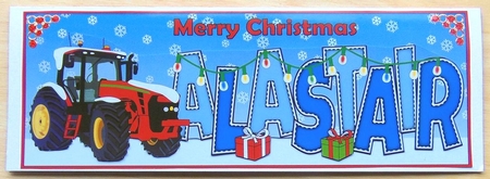 Red Christmas Tractor ALASTAIR large dl by Joyce Watson
