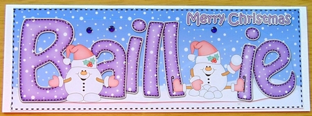 Large DL Merry Christmas BAILLIE 3D decoupage  by Joyce Watson