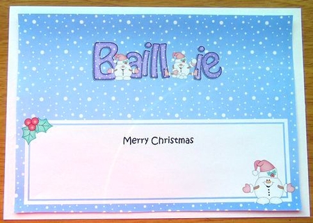 Large DL Merry Christmas BAILLIE insert by Joyce Watson