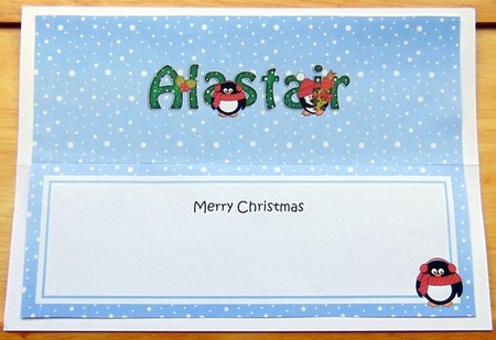 Large DL Merry Christmas ALASTAIR insert by Joyce Watson