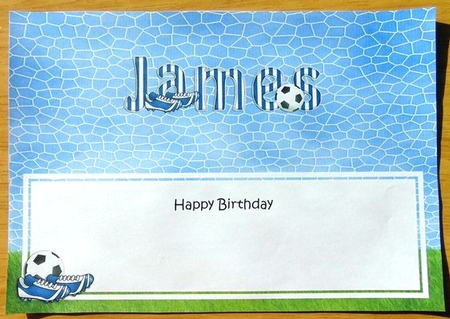 Large DL Happy Birthday JAMES insert by Joyce Watson