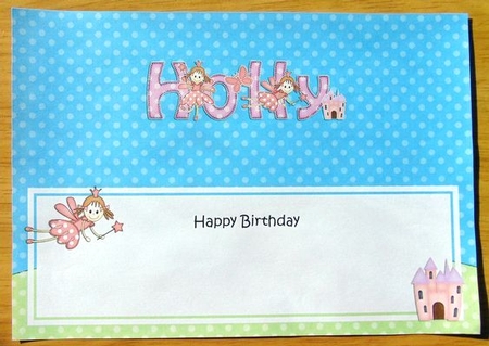 Large DL Happy Birthday HOLLY insert by Joyce Watson