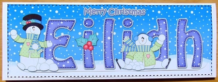 Large DL Merry Christmas EILIDH 3D decoupage  by Joyce Watson