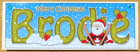 Large DL Merry Christmas BRODIE 3D decoupage  by Joyce Watson