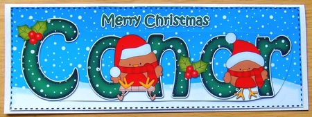 Large DL Merry Christmas CONOR 3D decoupage  by Joyce Watson