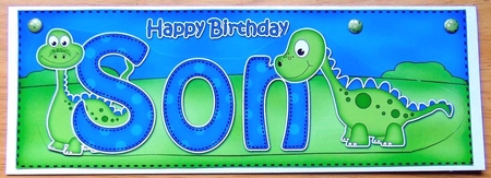 Large DL Happy Birthday SON 3D decoupage by Joyce Watson