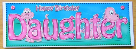 Large DL Happy Birthday DAUGHTER 3D decoupage by Joyce Watson