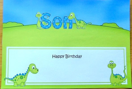 Large DL Happy Birthday SON insert by Joyce Watson