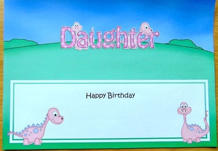 Large DL Happy Birthday DAUGHTER insert by Joyce Watson