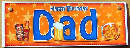 Large DL Happy Birthday DAD 3D decoupage by Joyce Watson