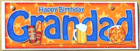Large DL Happy Birthday GRANDAD 3D decoupage by Joyce Watson