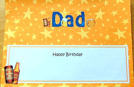 Large DL Happy Birthday DAD insert by Joyce Watson